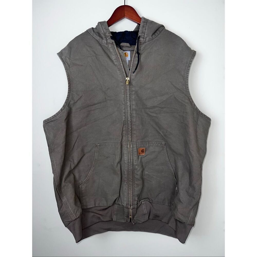 Carhartt Men’s 2xl Tall brown vintage canvas chore work barn vest